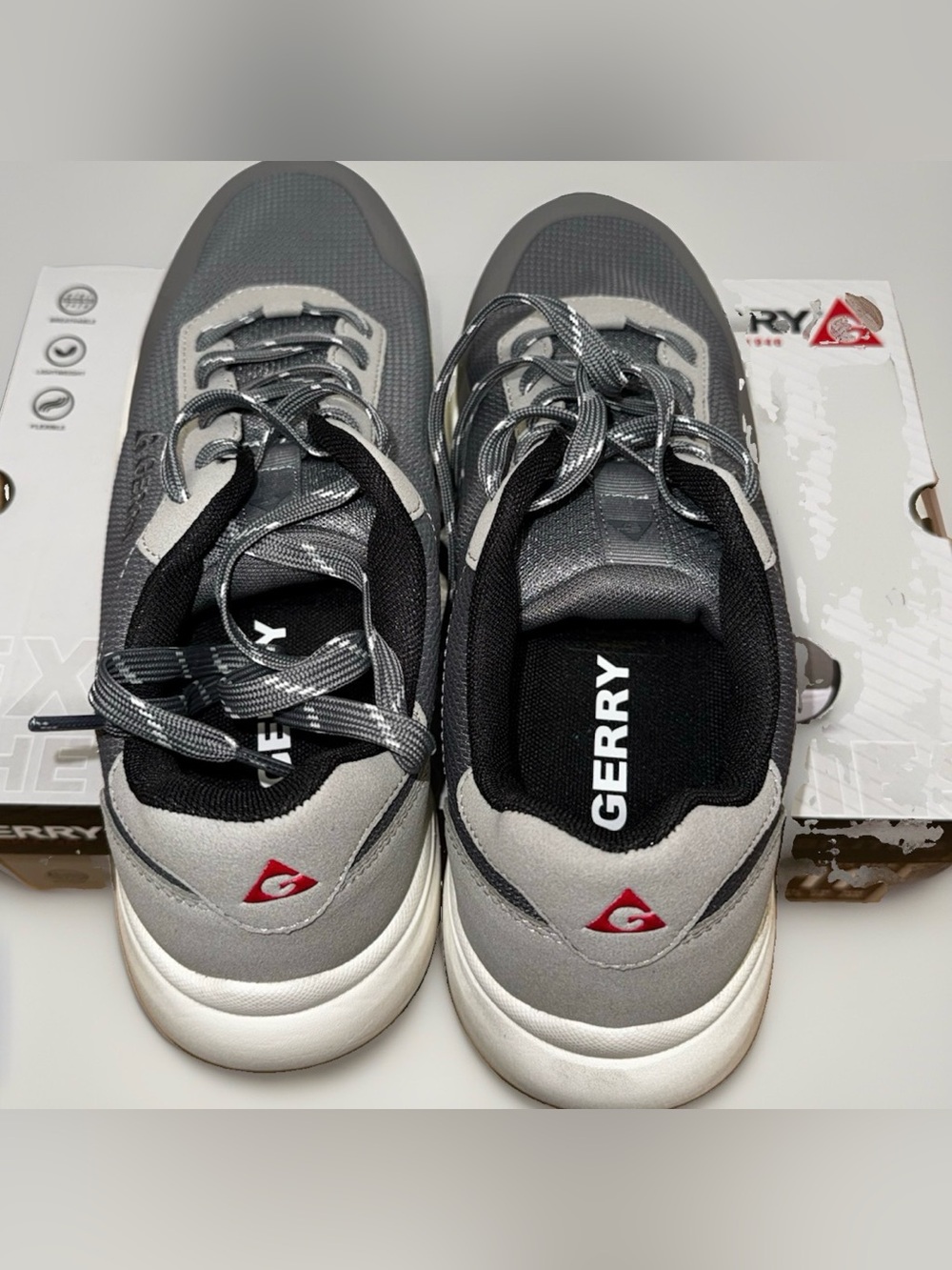 Gerry Creston Mens Gray Athletic Walking Sneakers Shoes 1967240 Size 11 , New